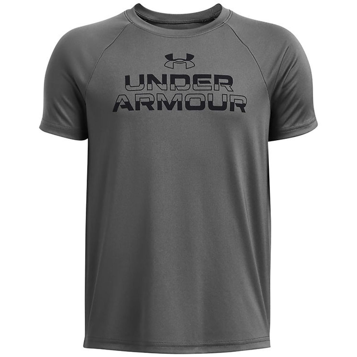 Under Armour T-Shirt - Tech Split Wordmark - Castlerock m. Sort