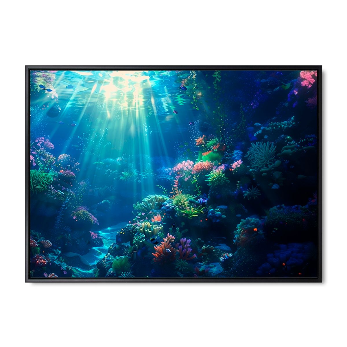 Underwater serenity - 60x80 cm. - Sort ramme