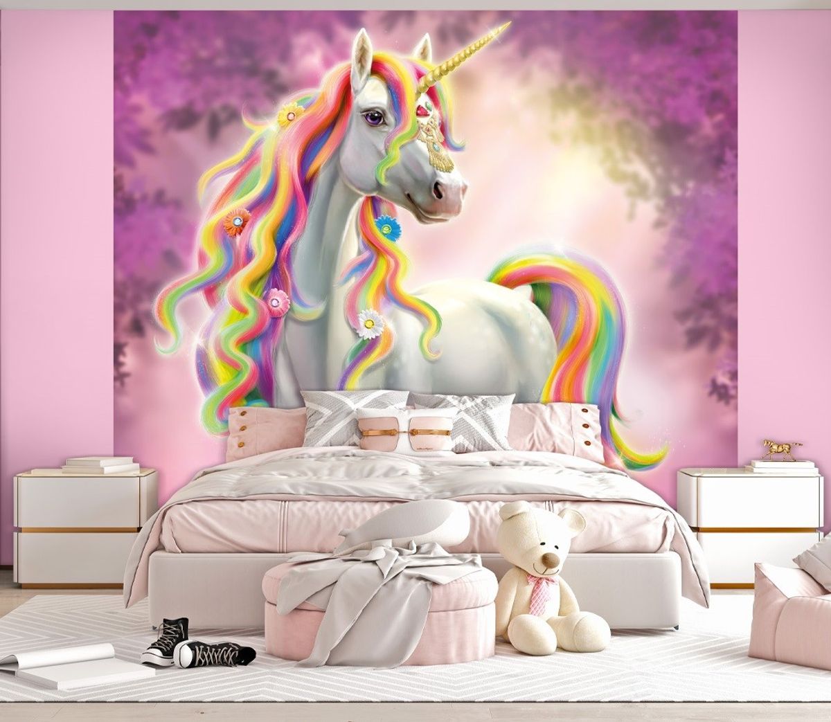 Unicorn Ædelsten enhjørning tapet 243 x 305 cm