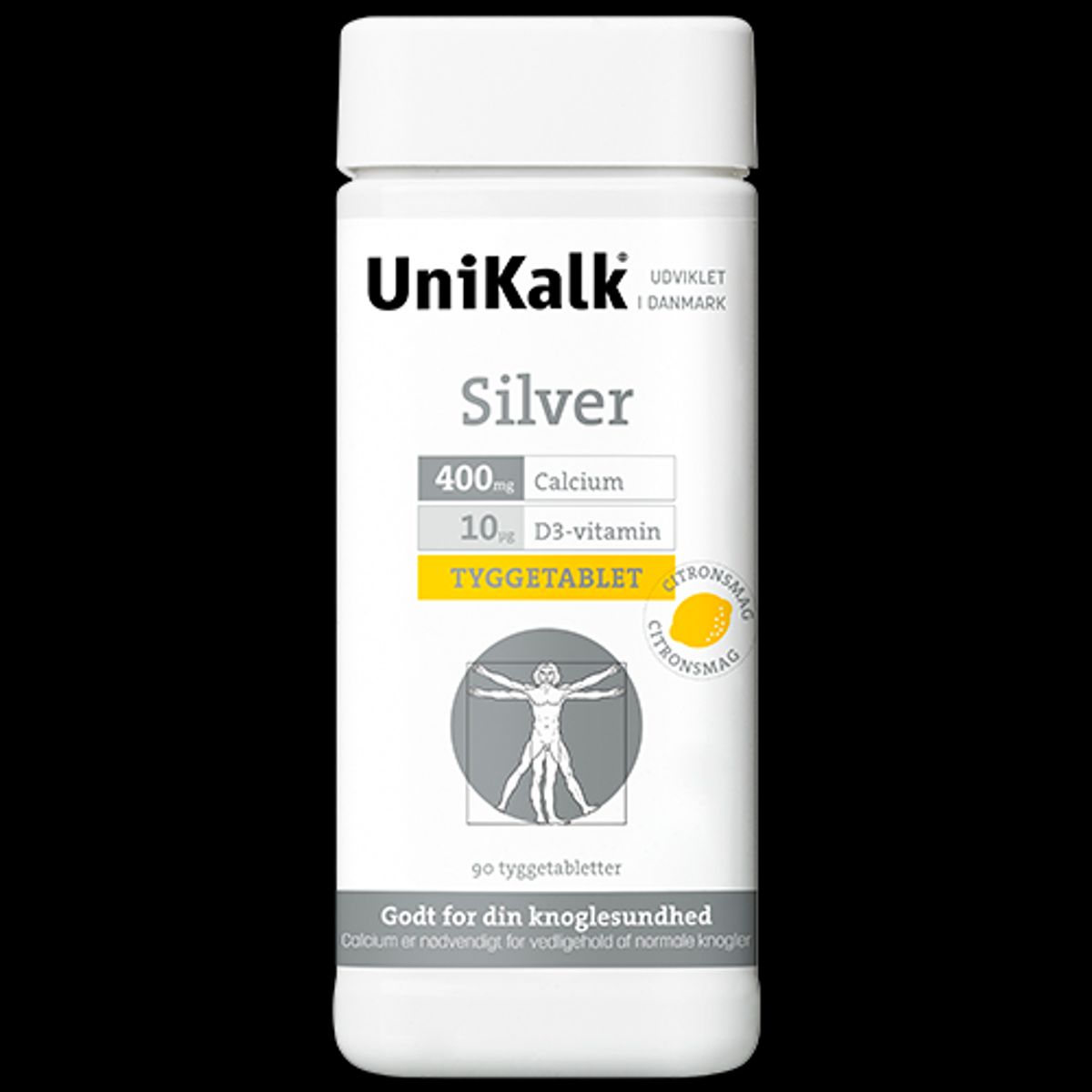 UniKalk Silver Tyggetablet 90 stk.