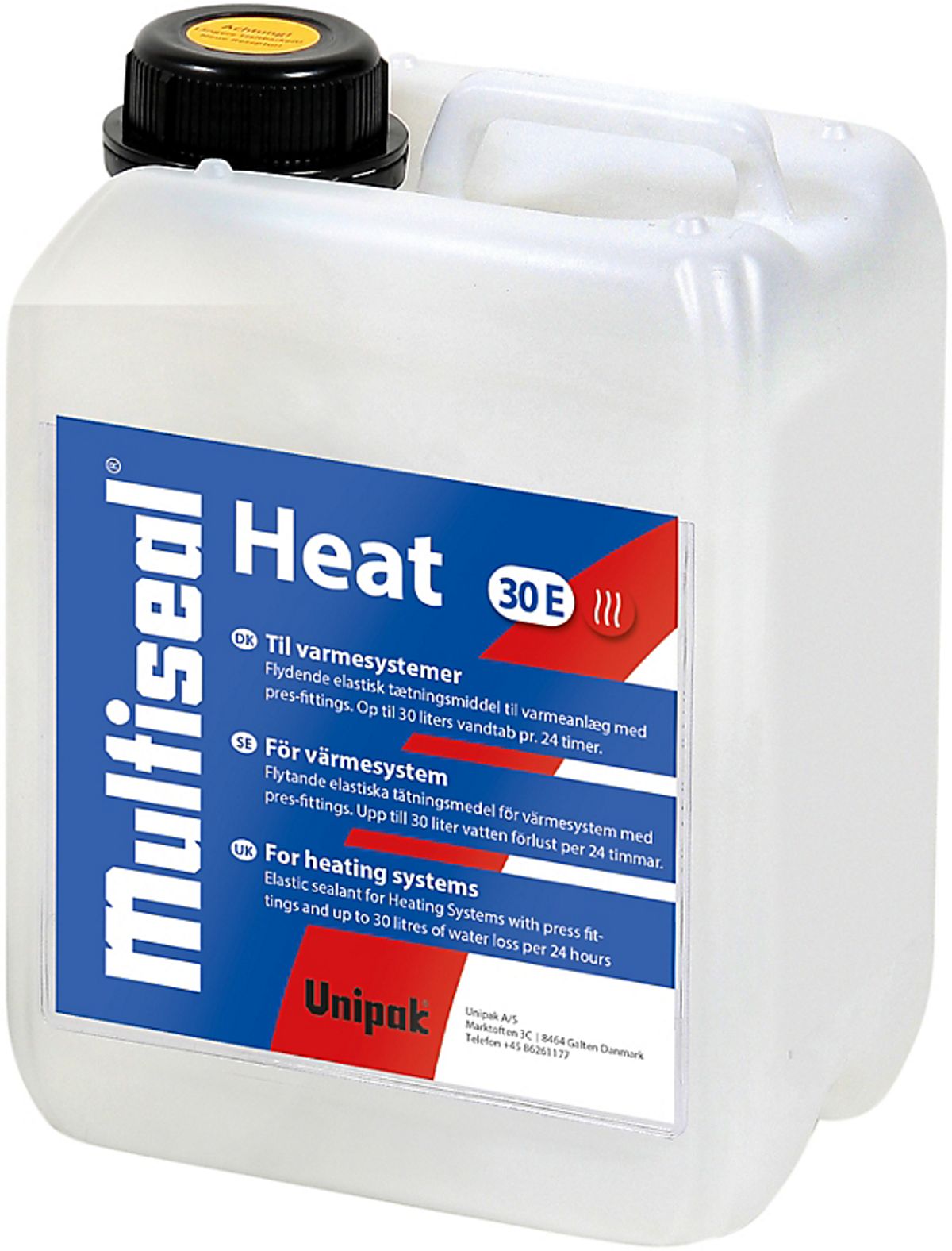 Unipak Multiseal Heat 30E flydende tætningsmiddel 2,5 ltr. Til varmeanlæg med gaskedler