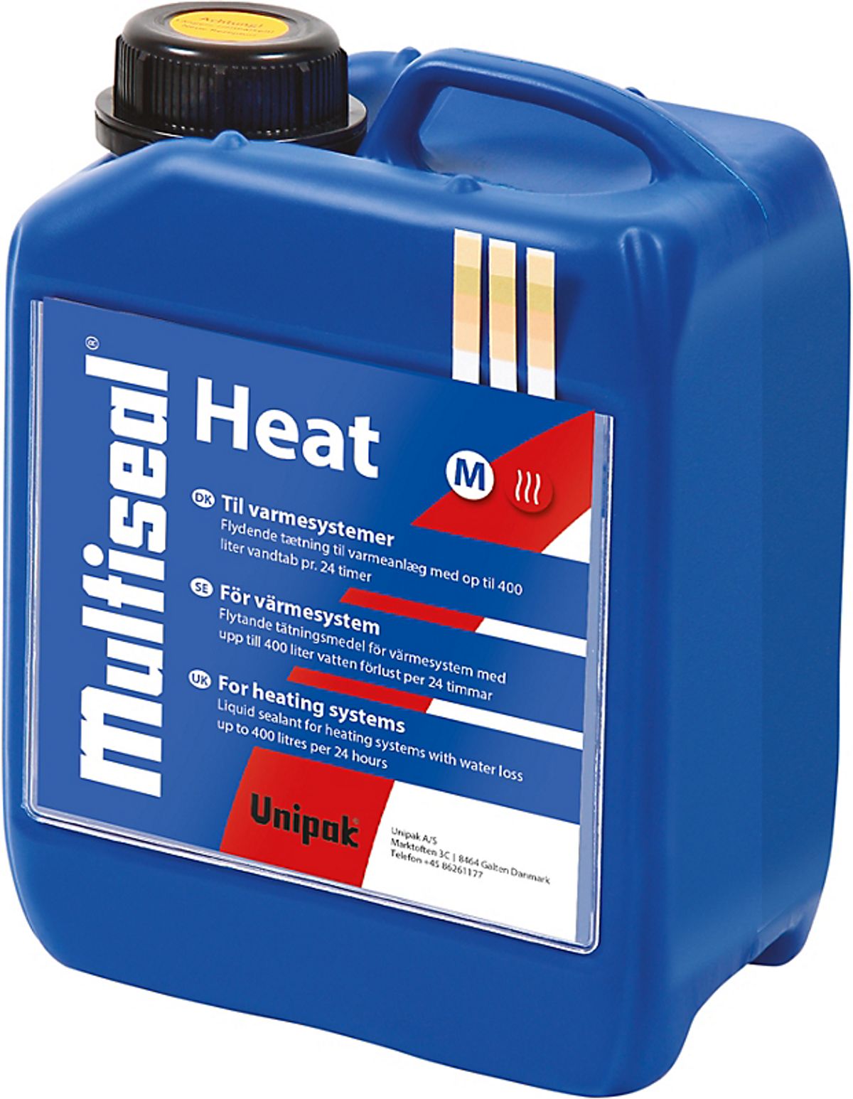 Unipak Multiseal Heat M flydende tætning 2,5 ltr. Til varmeanlæg med væsketab op til 400ltr. per døgn.