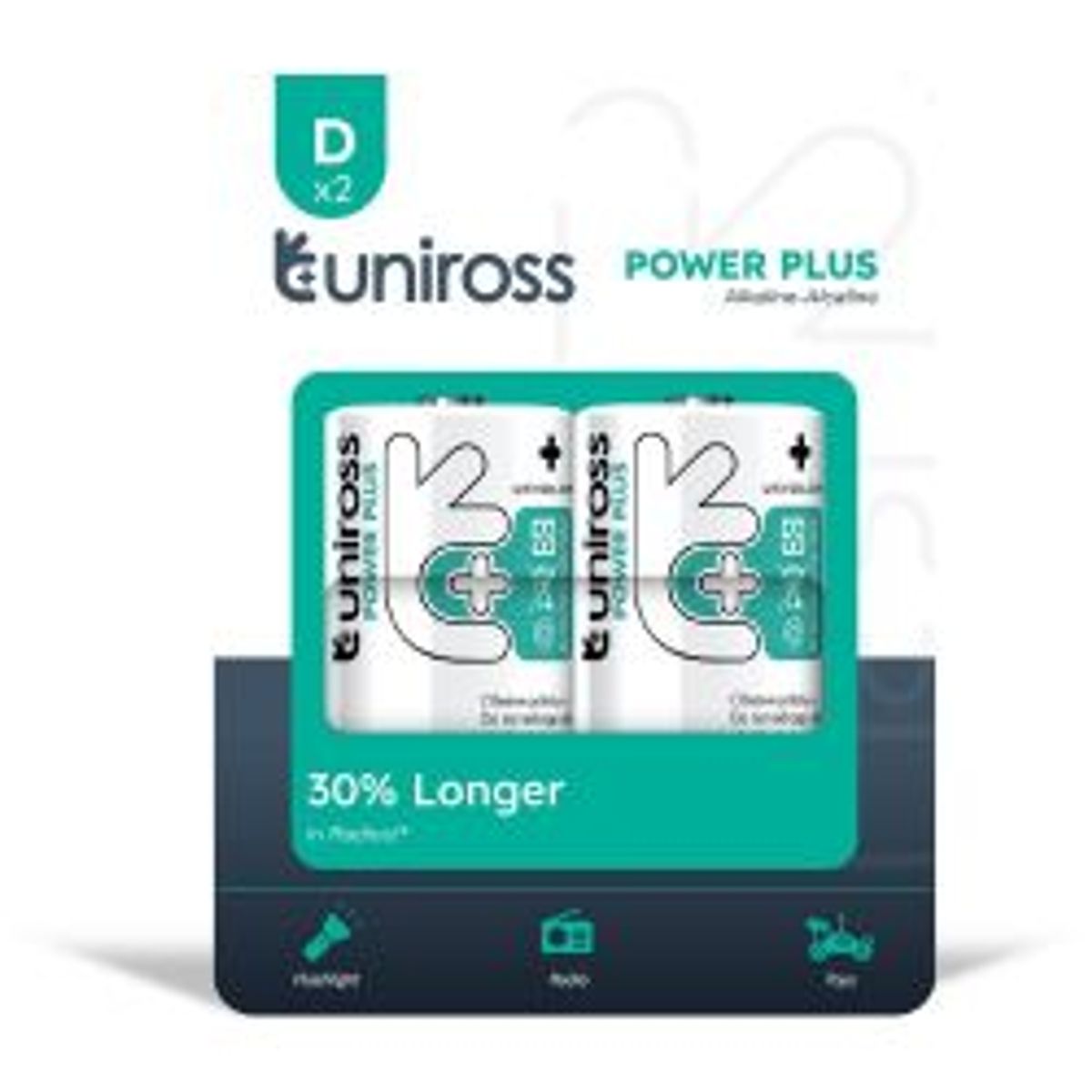 Uniross Power Plus Alkaline D/lr20 1.5v - Pk2