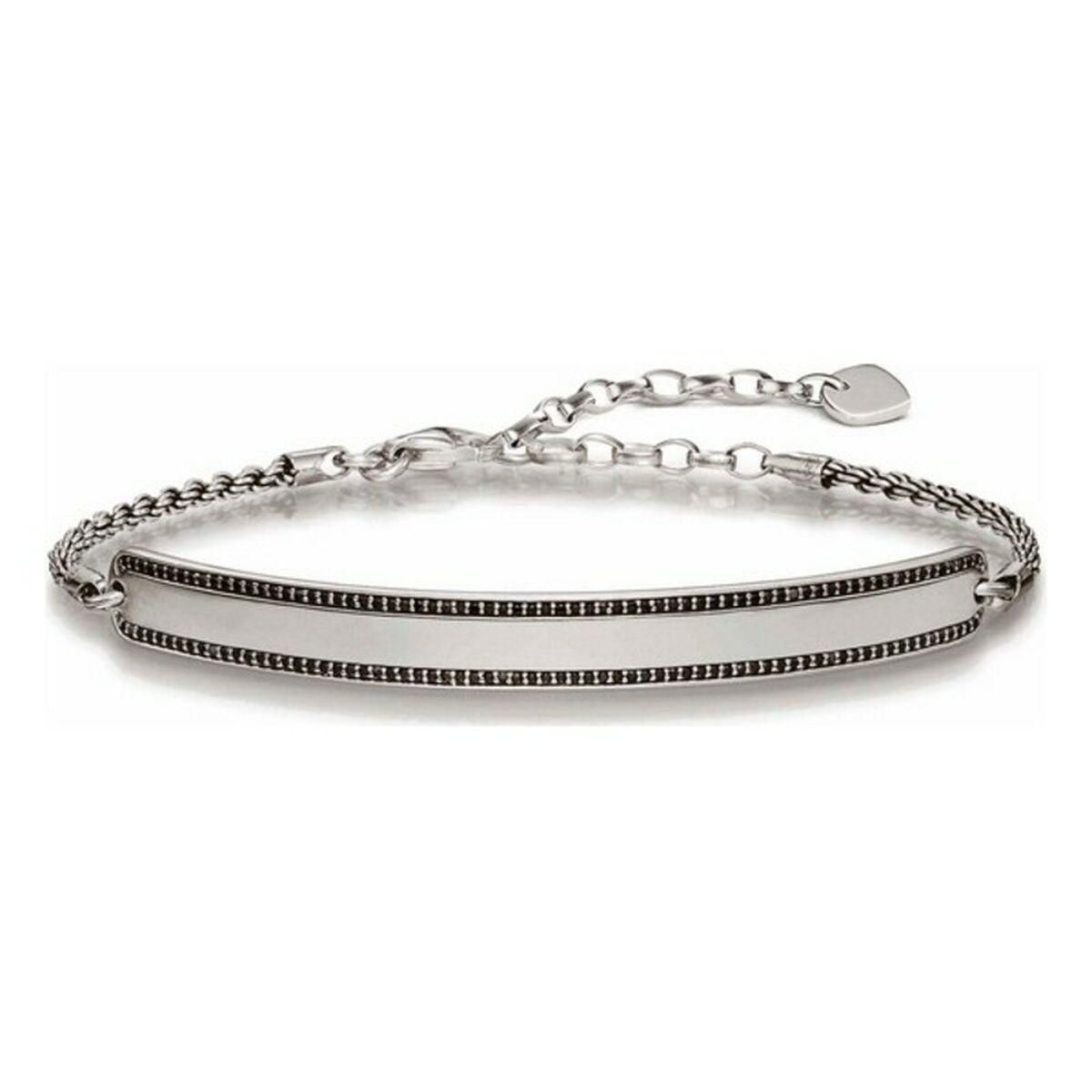 Unisex armbånd Thomas Sabo LBA0009-643-11 Sølvfarvet Sort 19 cm 15-18 cm 15-18 cm