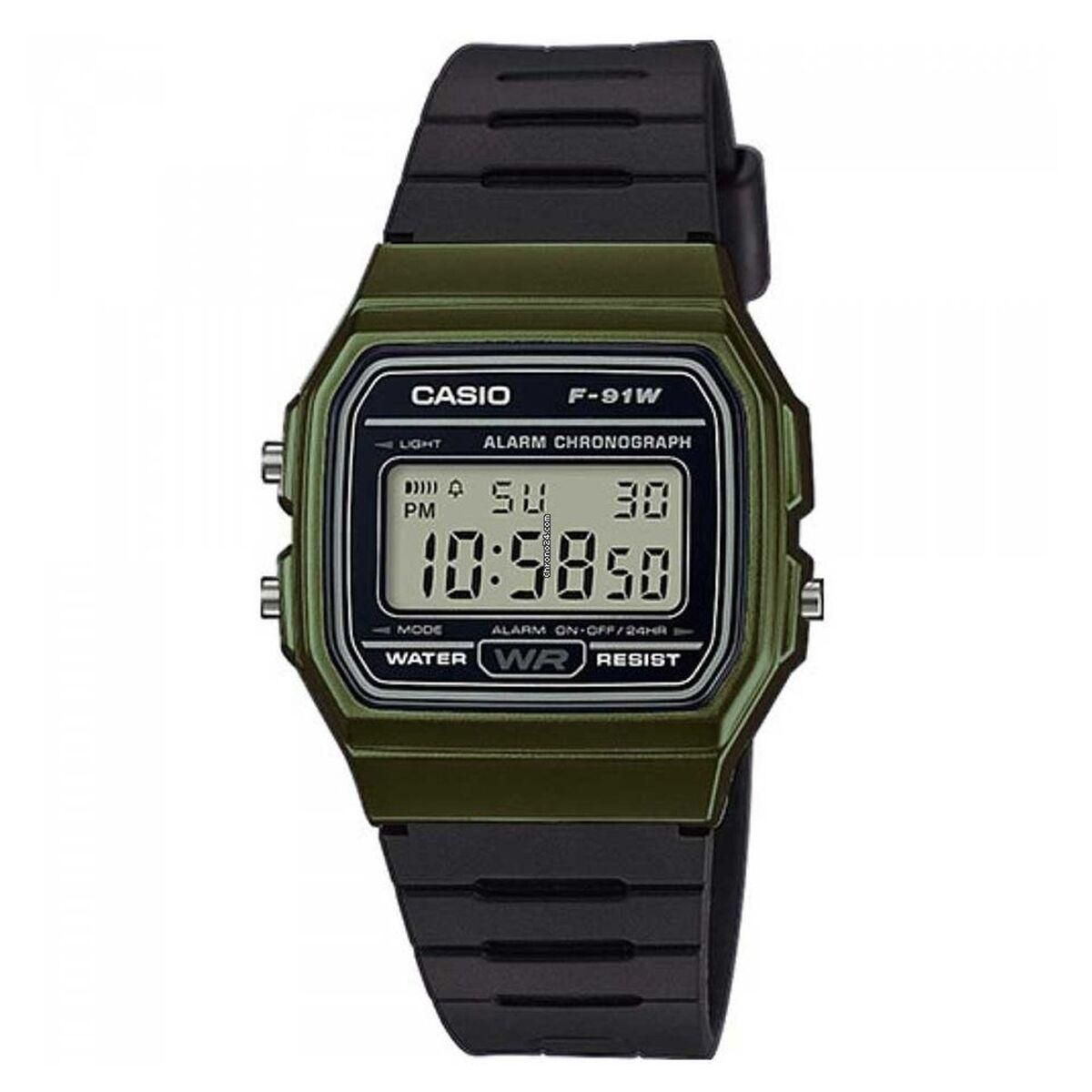 Unisex ur Casio VINTAGE Sort Grøn (Ø 35 mm)