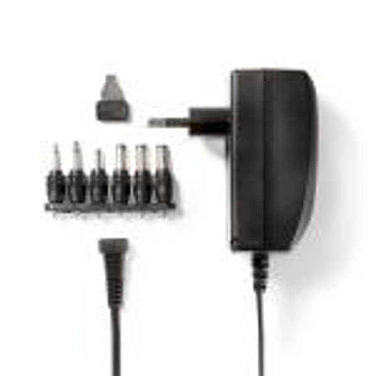 Universal AC Power Adapter | Euro / Type C (CEE 7/16) | 27 W | 3 VDC / 4.5 VDC / 6 VDC / 7.5 VDC / 9 VDC / 12 VDC | Udgangstype: 2.5 x 2.1 mm / 3.5 x 1.35 mm / 3.5 x 2.1 mm / 5.0 x 2.1 mm / 5.5 x 1.5 mm / 5.5 x 2.5 mm | 1.80 m | Indgangsspænding: AC