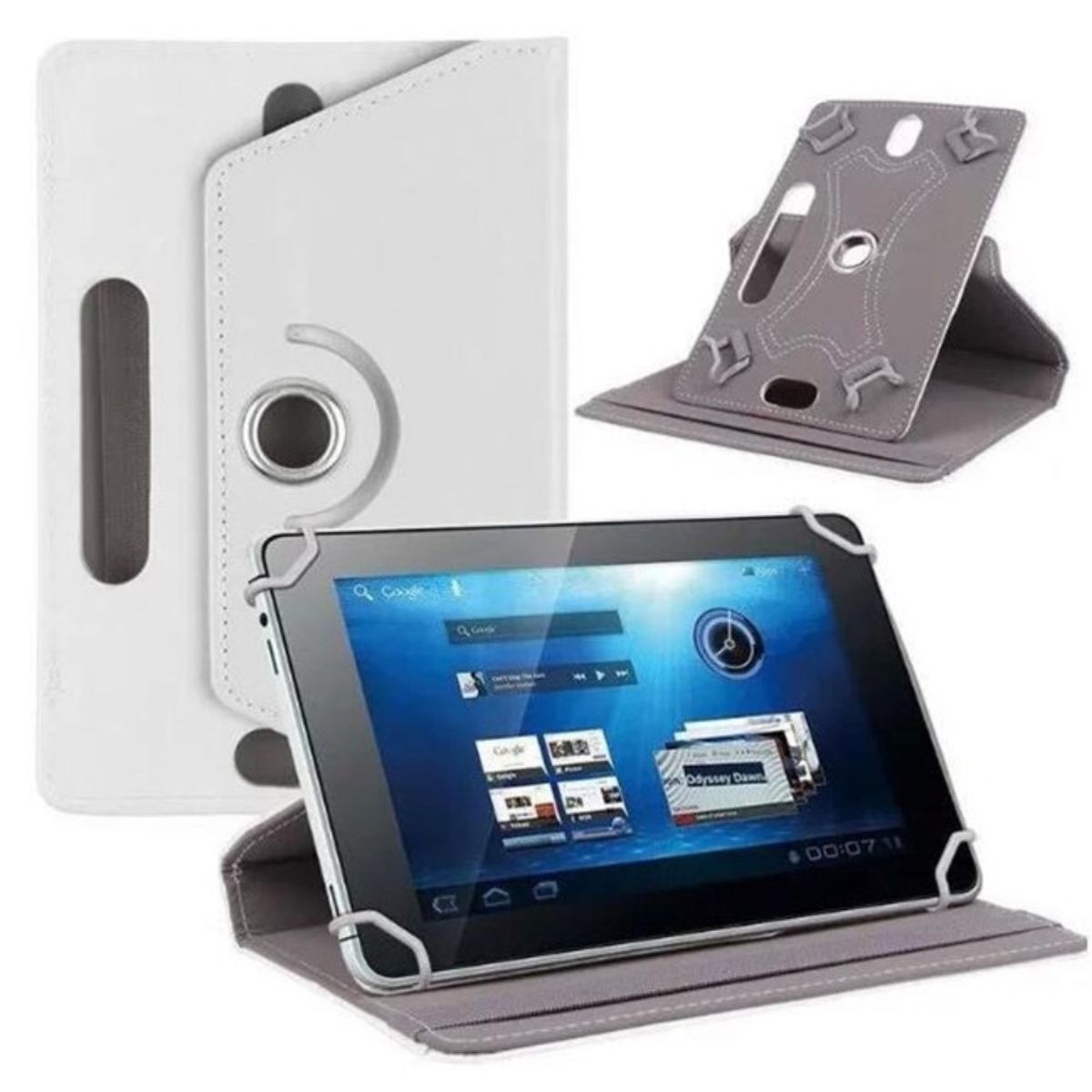 Universal iPad / tablet læder cover 9-10.1 - Hvid