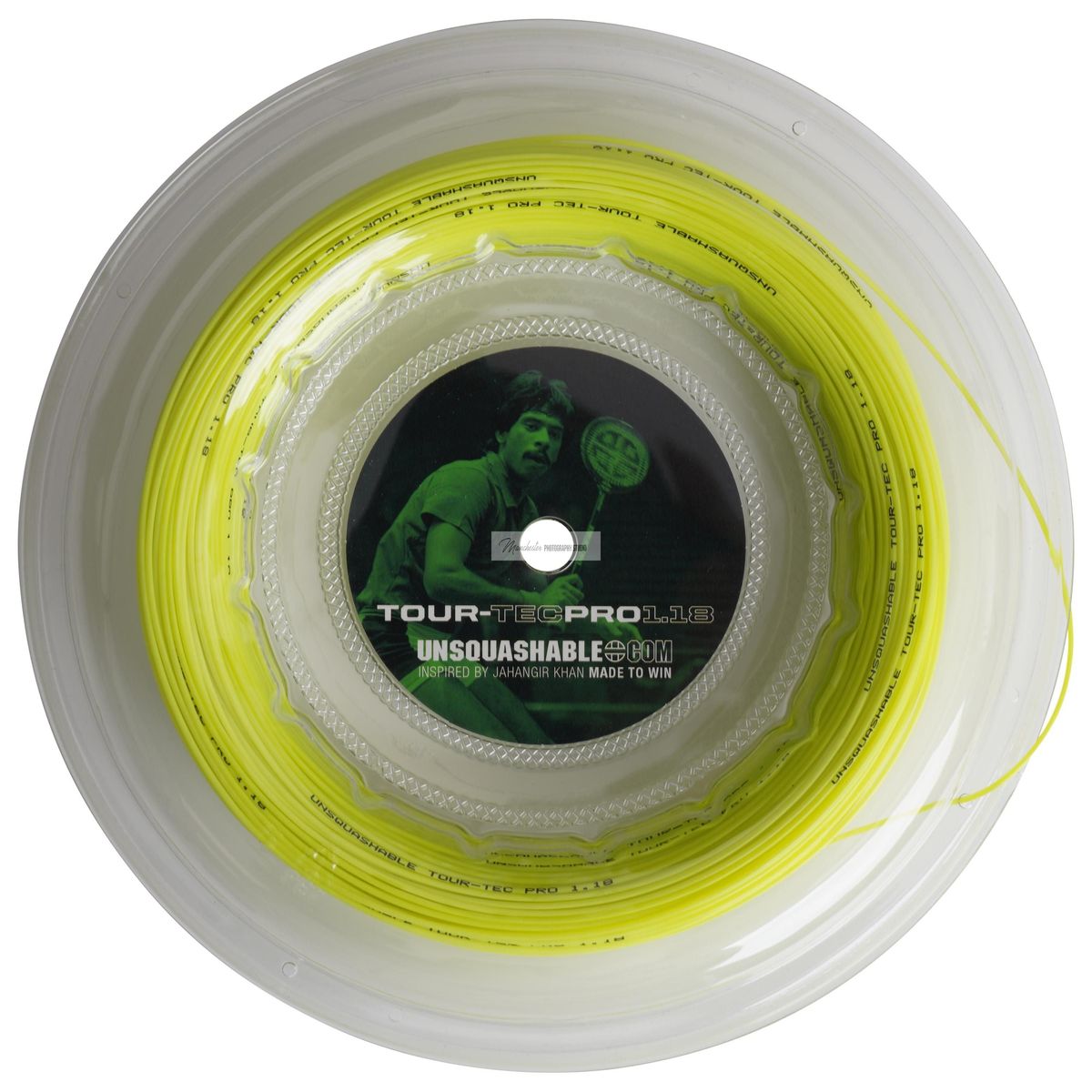 UNSQUASHABLE Tour-Tec Pro 1.18 (Neon Yellow) 100 M rulle - Squashstrenge