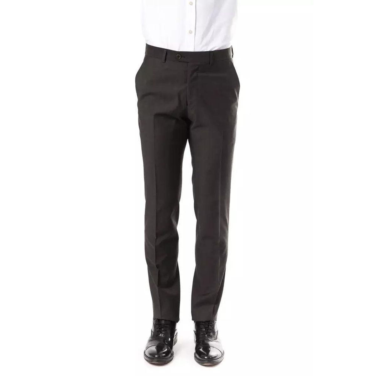 Uominitaliani Elegant Gray Woolen Suit Pants