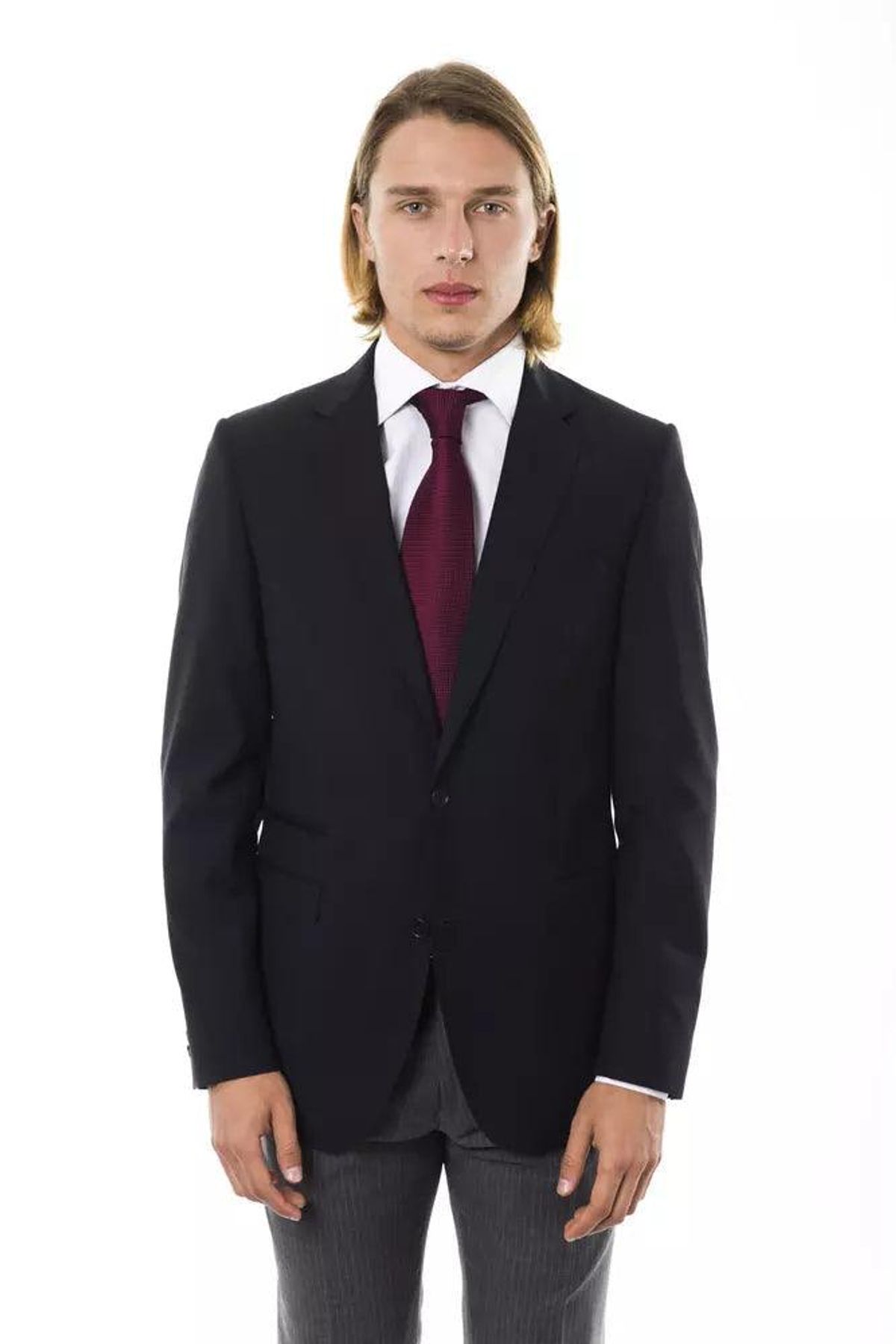 Uominitaliani Elegant Wool Two-Button Herre Blazer