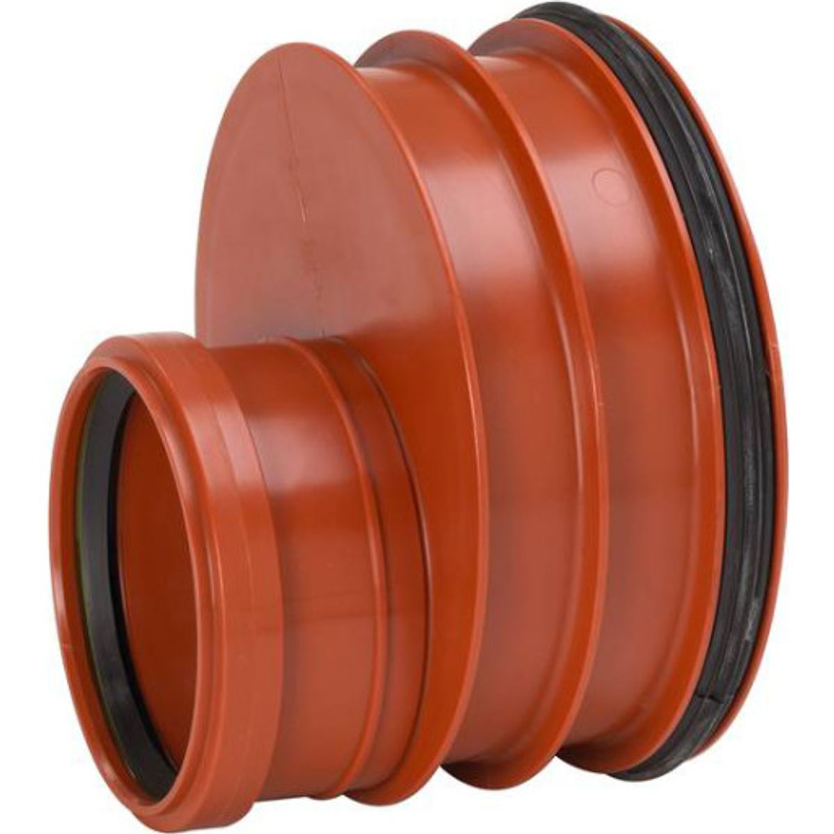 Uponor Double/Rib2 315 x 160 mm PP-red. m/gummiring t/gl. sp.