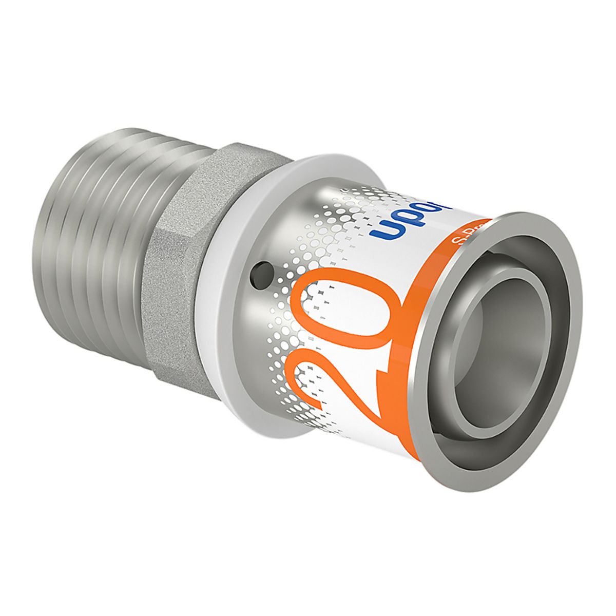 Uponor S-Press PLUS kobling med nippel 20 mm x 1/2''