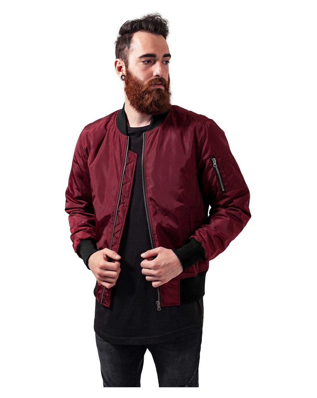 Urban Classics 2-farvet Bomberjakke Bordeaux/Sort