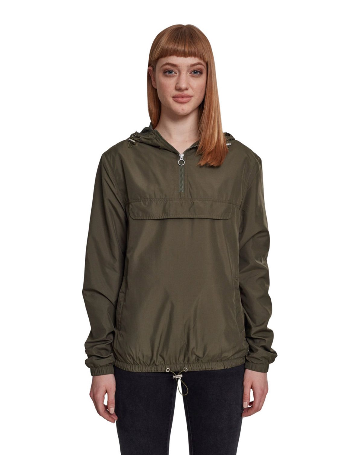 Urban Classics Anorak Dame Mørk Oliven L