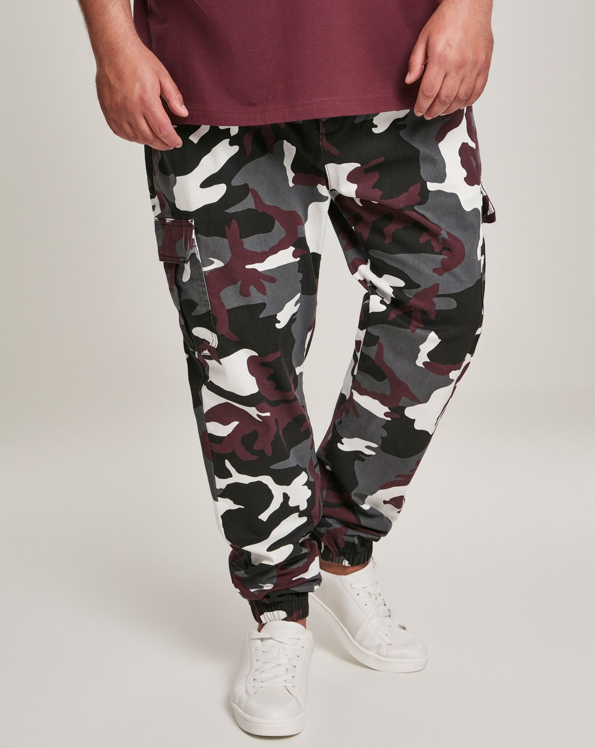 Urban Classics Camo Cargo Joggingbukser 2.0 Wine Camo 34