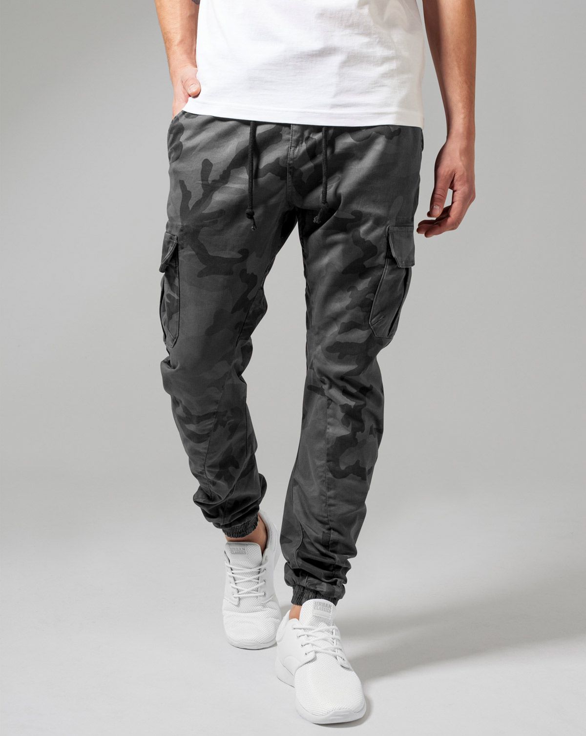 Urban Classics Camo Cargo Joggingbukser Grå Camo