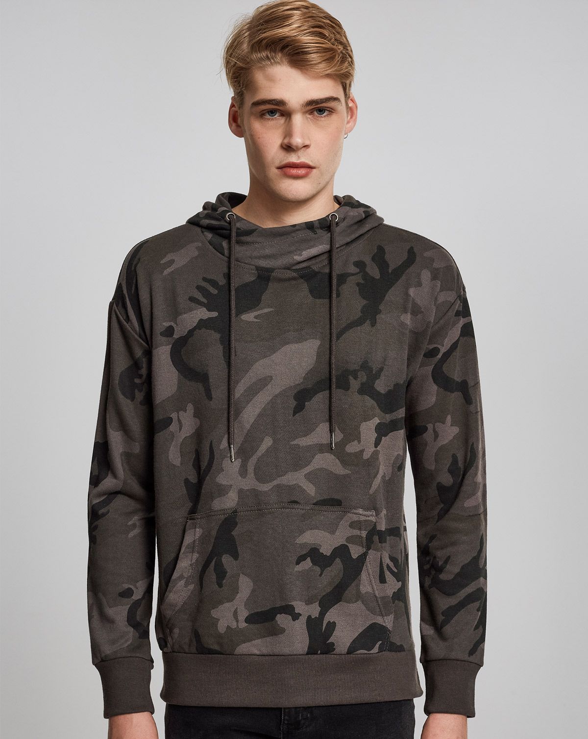 Urban Classics Camo Hoodie Høj hals Dark Camo