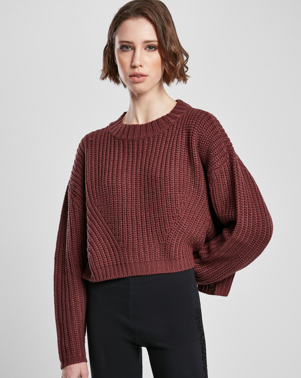 Urban Classics Dame Bred Oversize Sweater Cherry