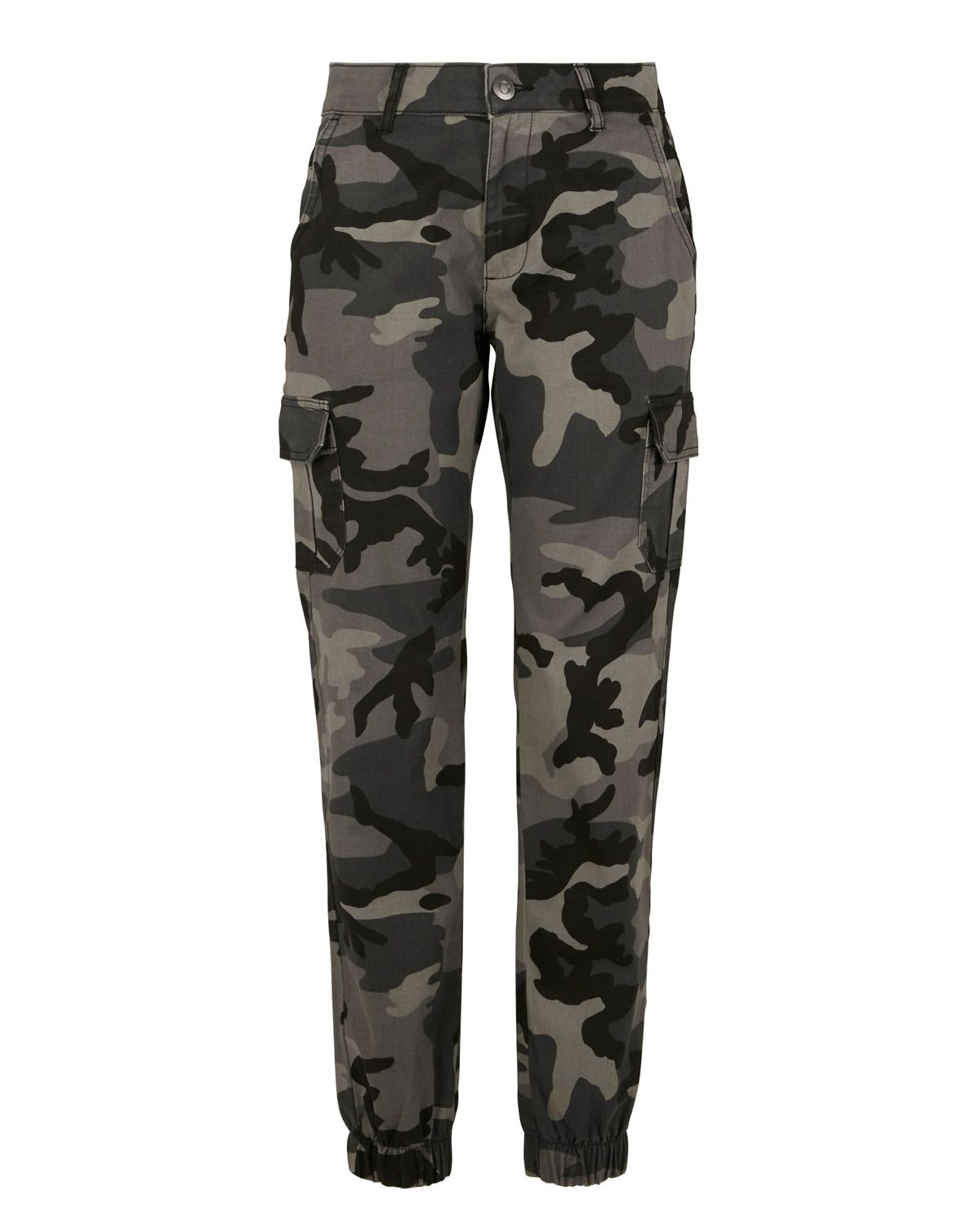 Urban Classics Dame High Waist Camo Cargobukser Dark Camo