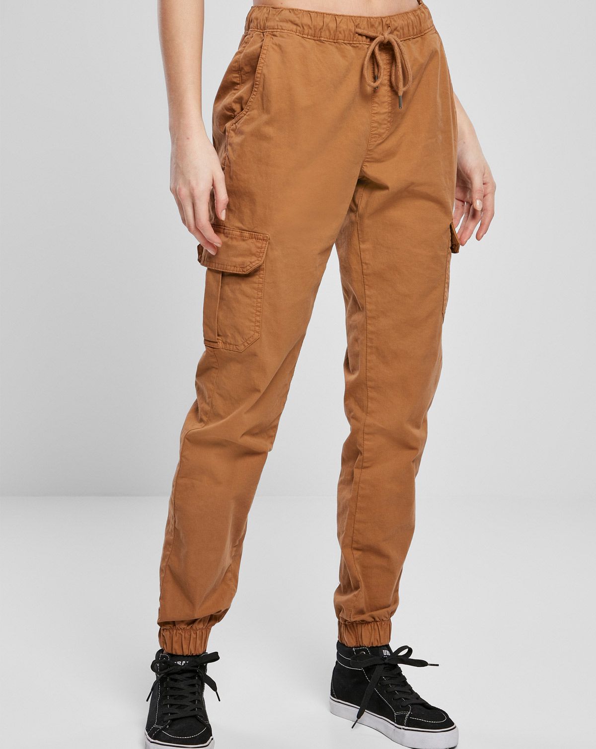 Urban Classics Dame High Waist Cargo Joggingbukser Toffee