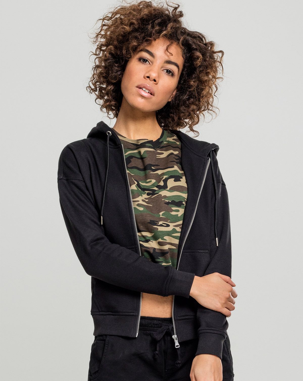 Urban Classics Dame Klassisk Zip Hoodie