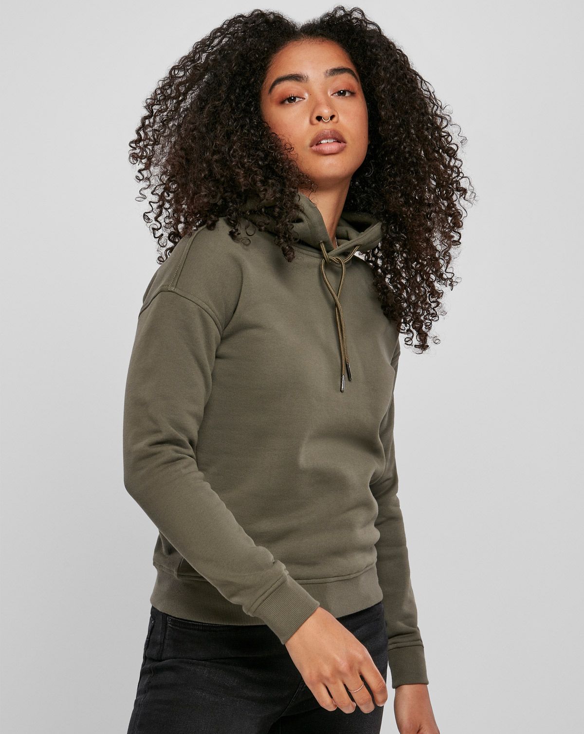 Urban Classics Dame Økologisk Hoodie Oliven