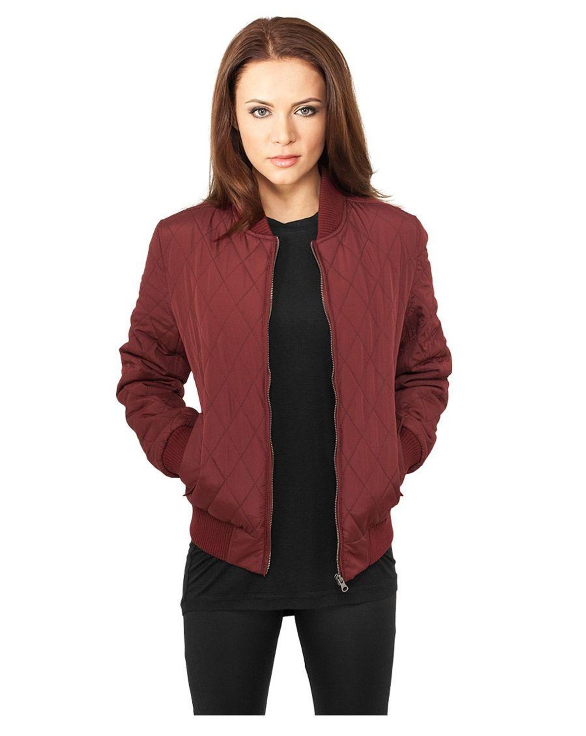 Urban Classics Diamond Quilt Nylonjakke Dame Bordeaux