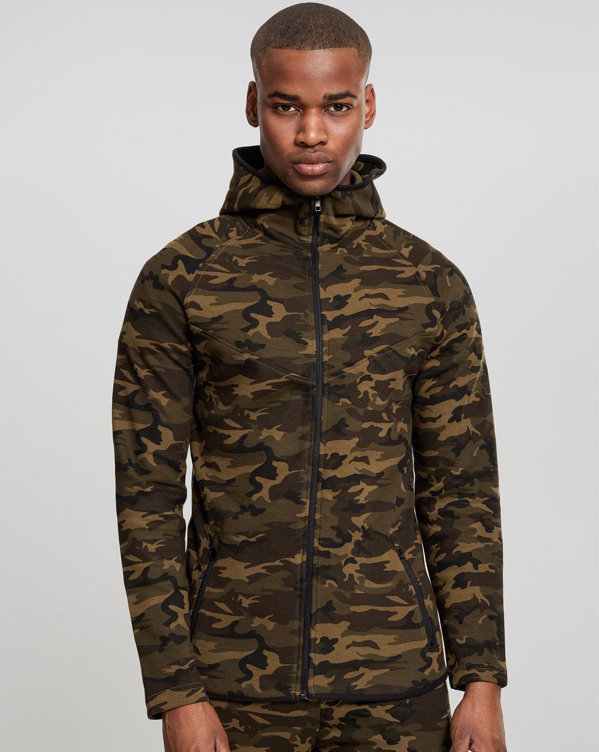 Urban Classics Interlock Camo Zip Jakke