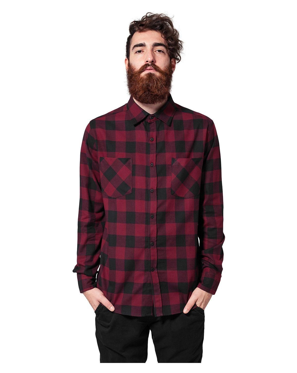 Urban Classics Ternet Flannel Skjorte Sort/Bordeaux