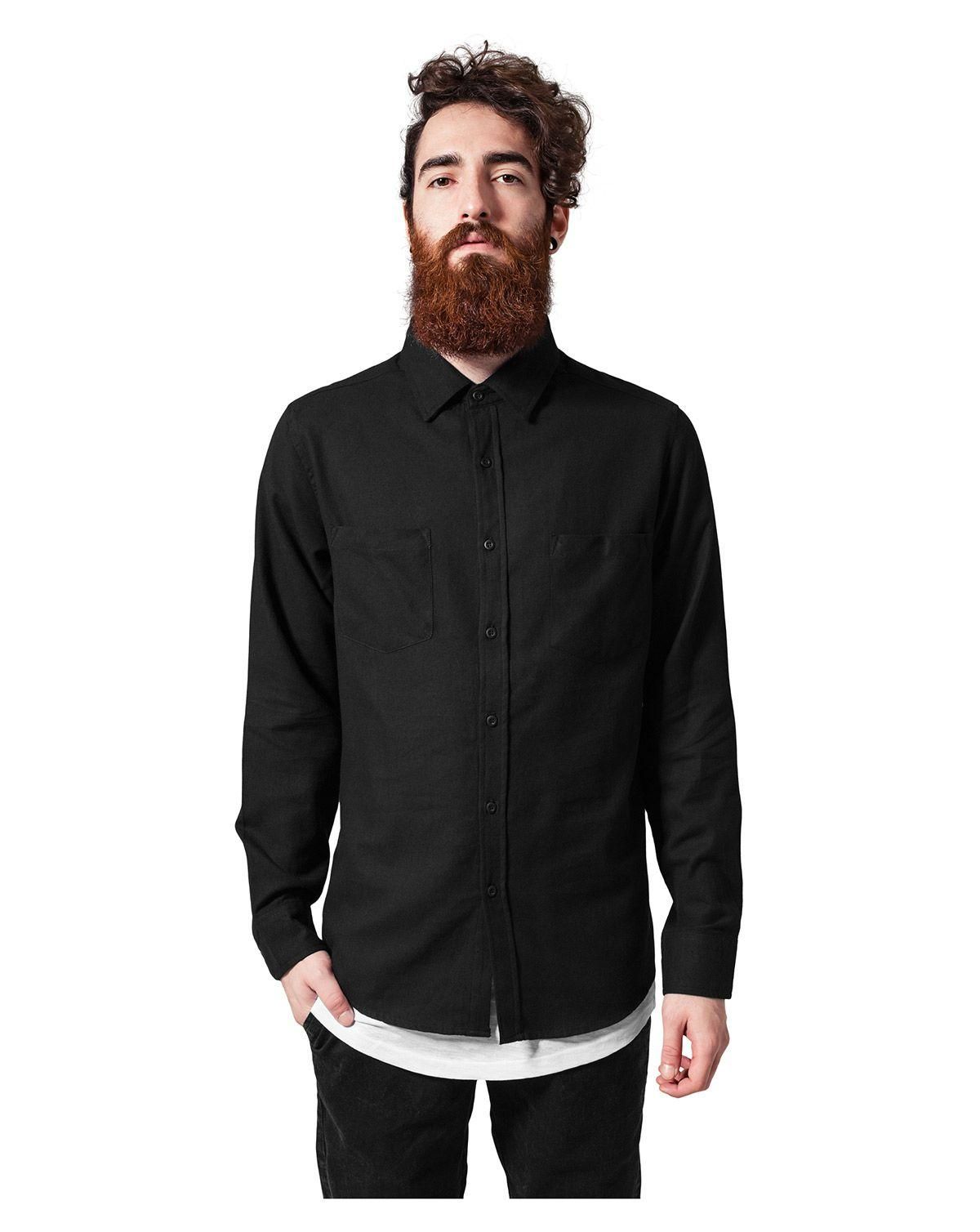 Urban Classics Ternet Flannel Skjorte Sort/Sort