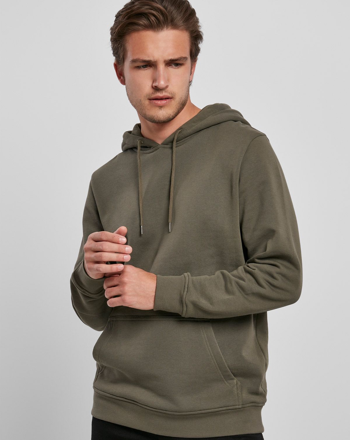 Urban Classics Økologisk Basis Hoodie Oliven