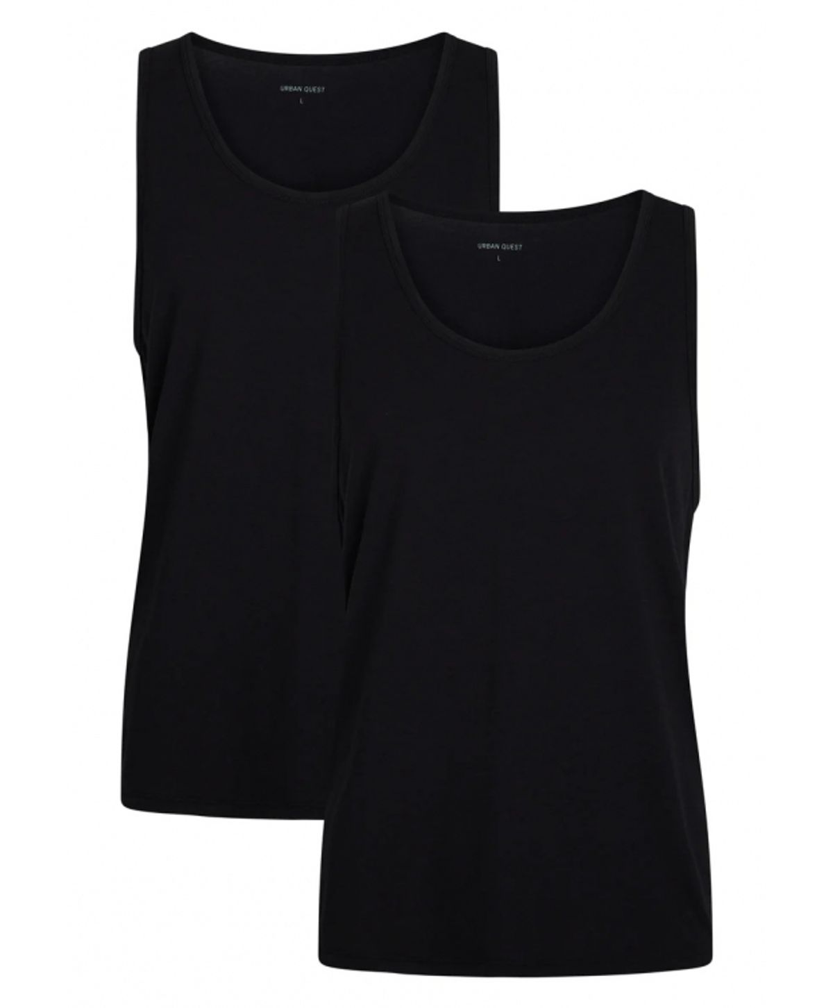 Urban Quest bambus tanktop 2-pak i sort til herre