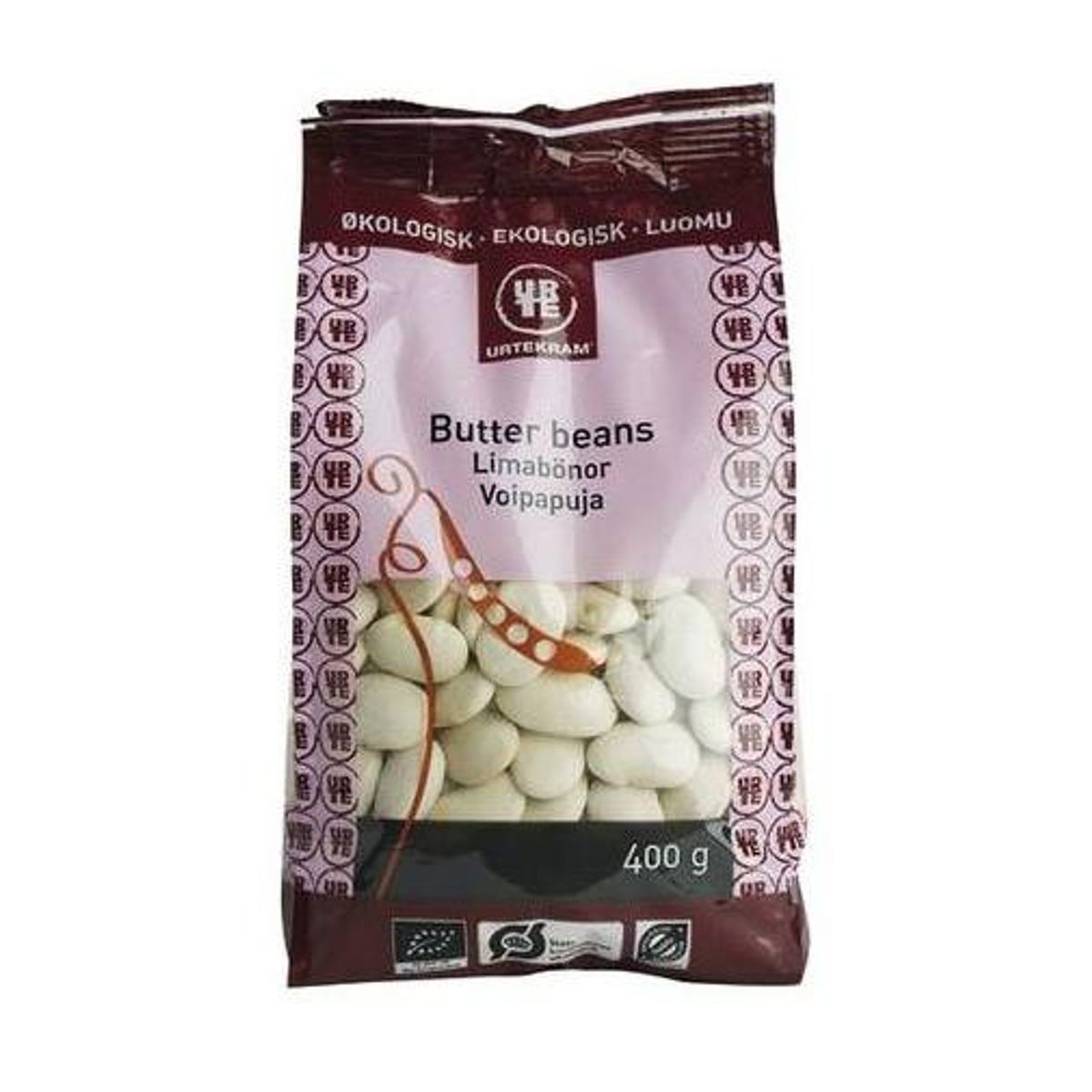 Urtekram Butter beans Ø, 275g.