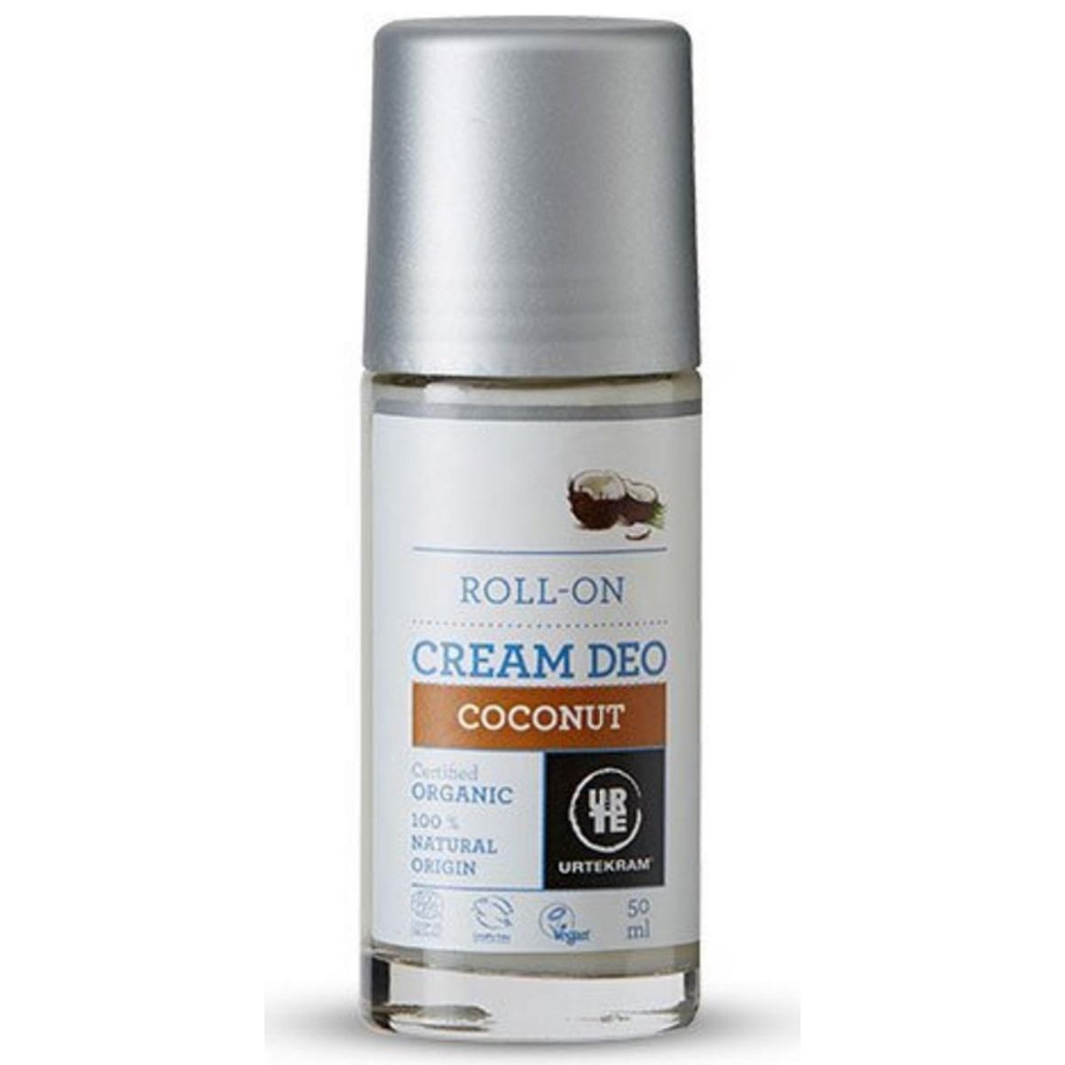 Urtekram Deo cream roll on coconut, 50ml.