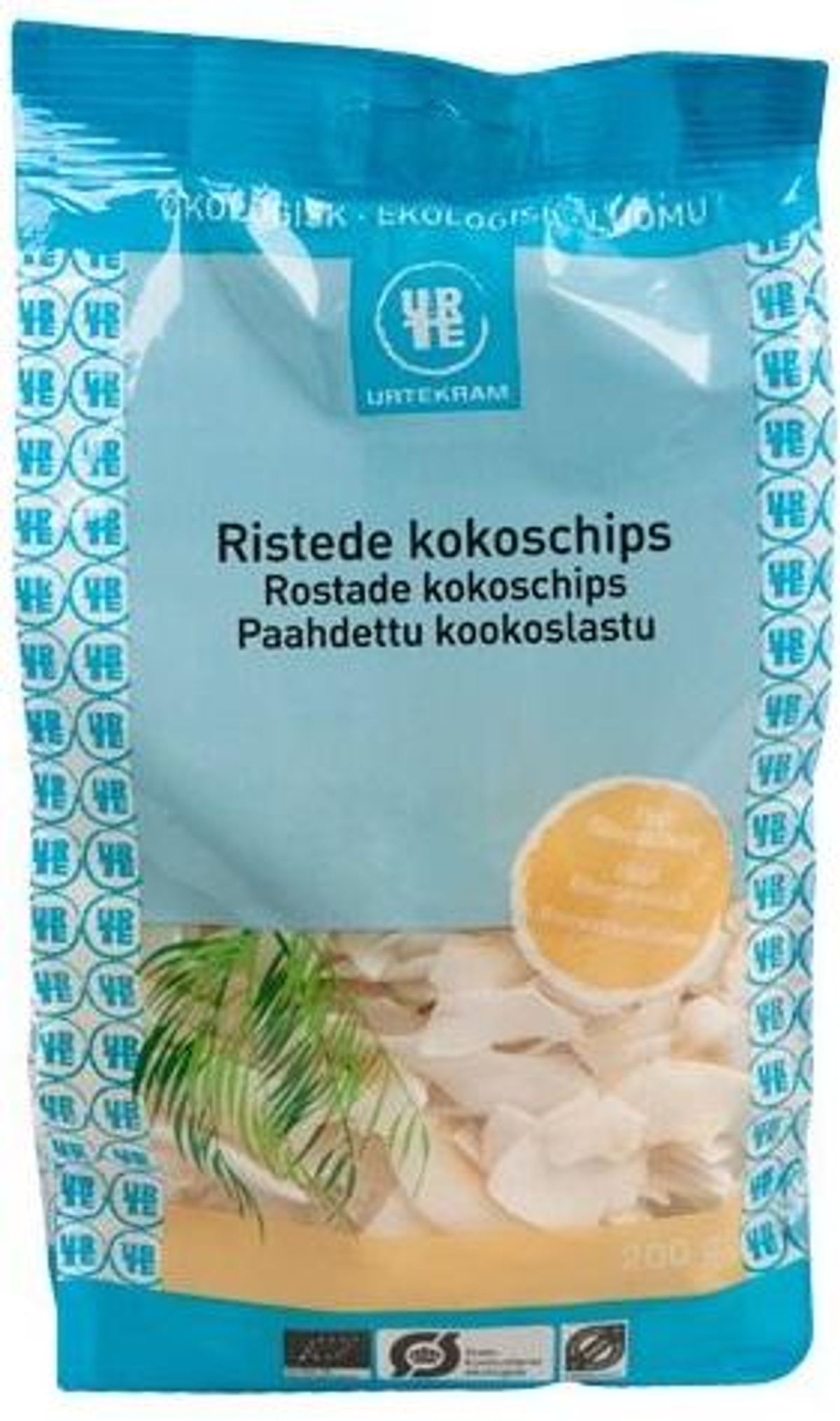 Urtekram Kokoschips ristede Ø, 200g.