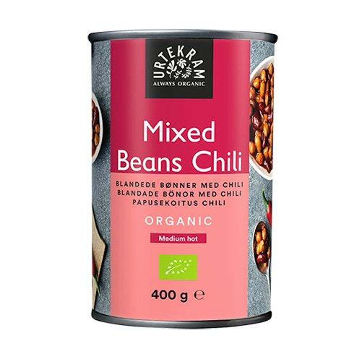 Urtekram Mixed beans chili Ø, 400g