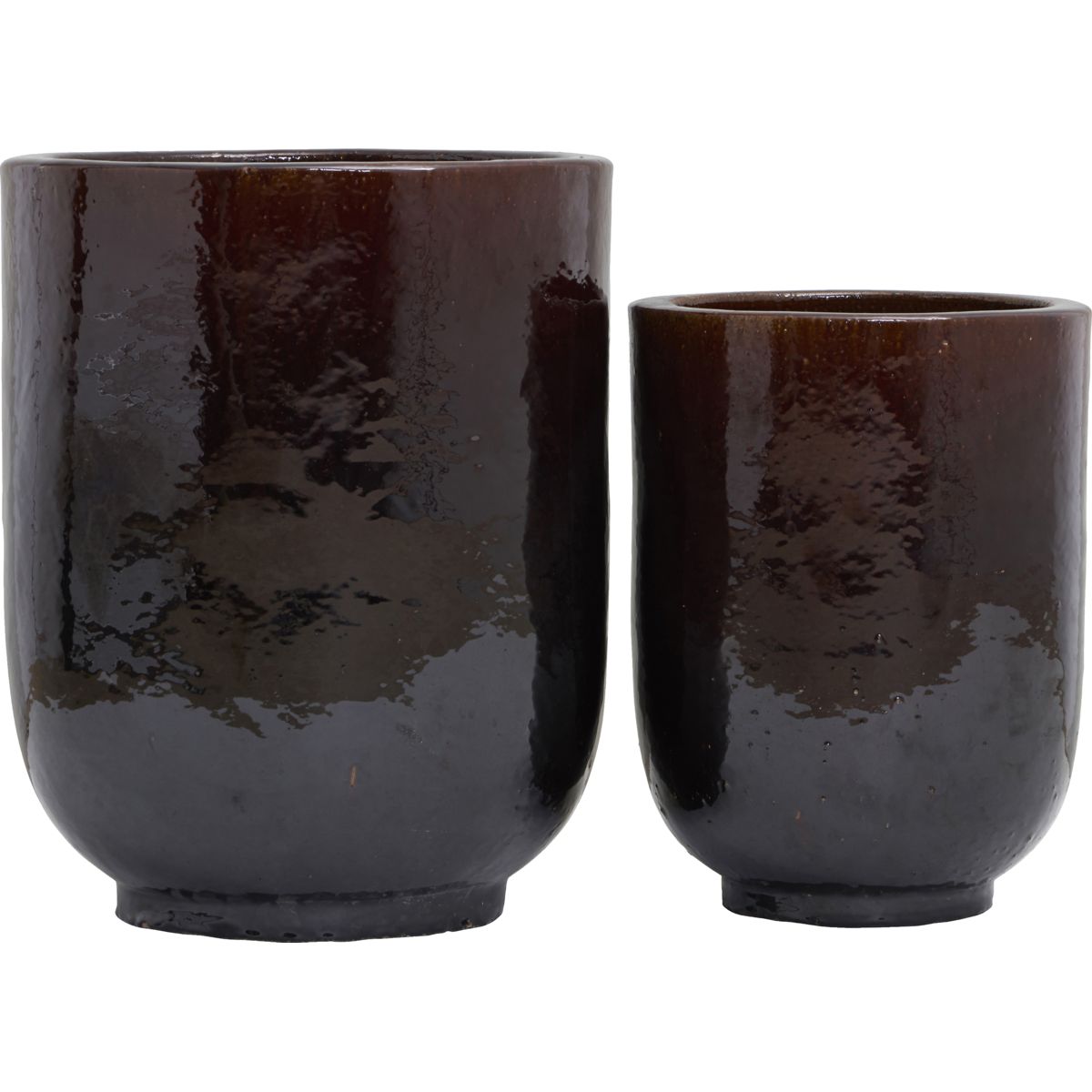 Urtepotte, HDPho, Mørkebrun - Dark brown / Earthenware / S:, h: 45 cm, dia: 35 cm, M:, h: 55 cm, dia: 45 cm