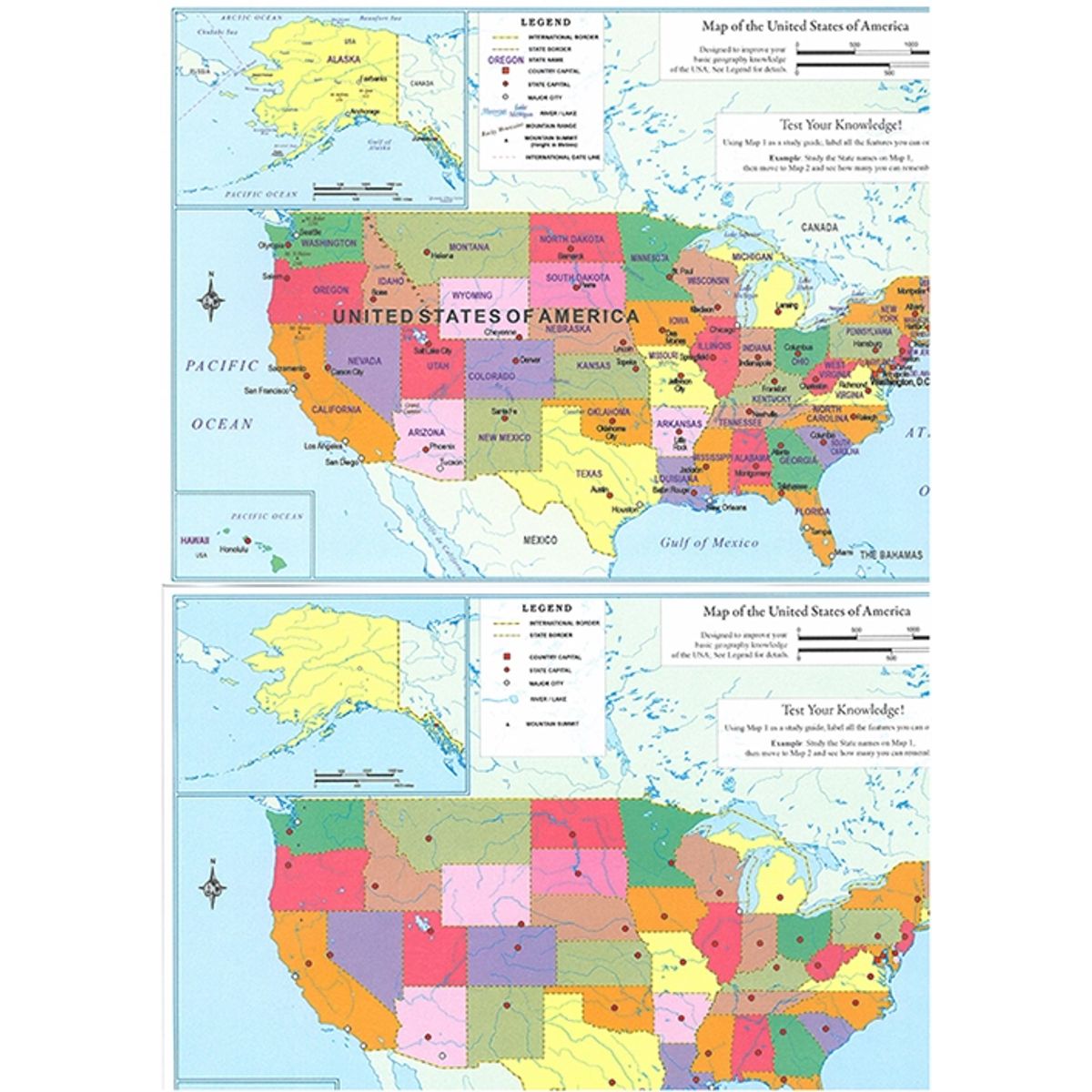 USA Educational Map Set