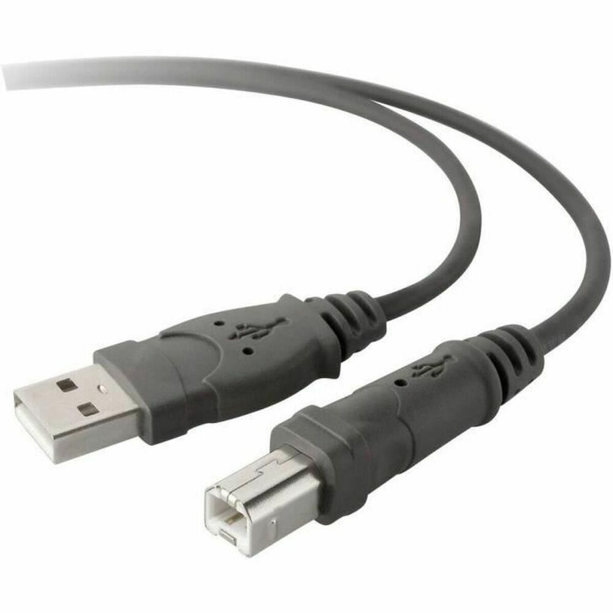 USB 2.0-kabel Belkin F3U154BT3M Printer 3 m Sort Grå