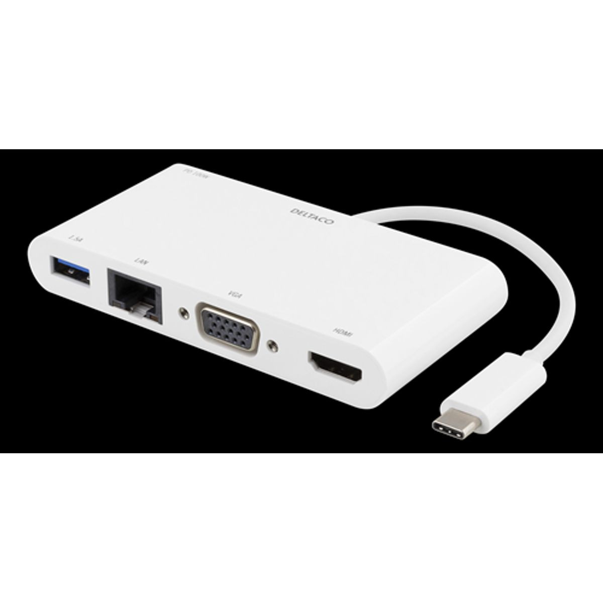 USB 3.1 - USB-C Dockingstation - USB-A / RJ45 LAN / 100W PD USB-C - / 4K HDMI / VGA - Hvid