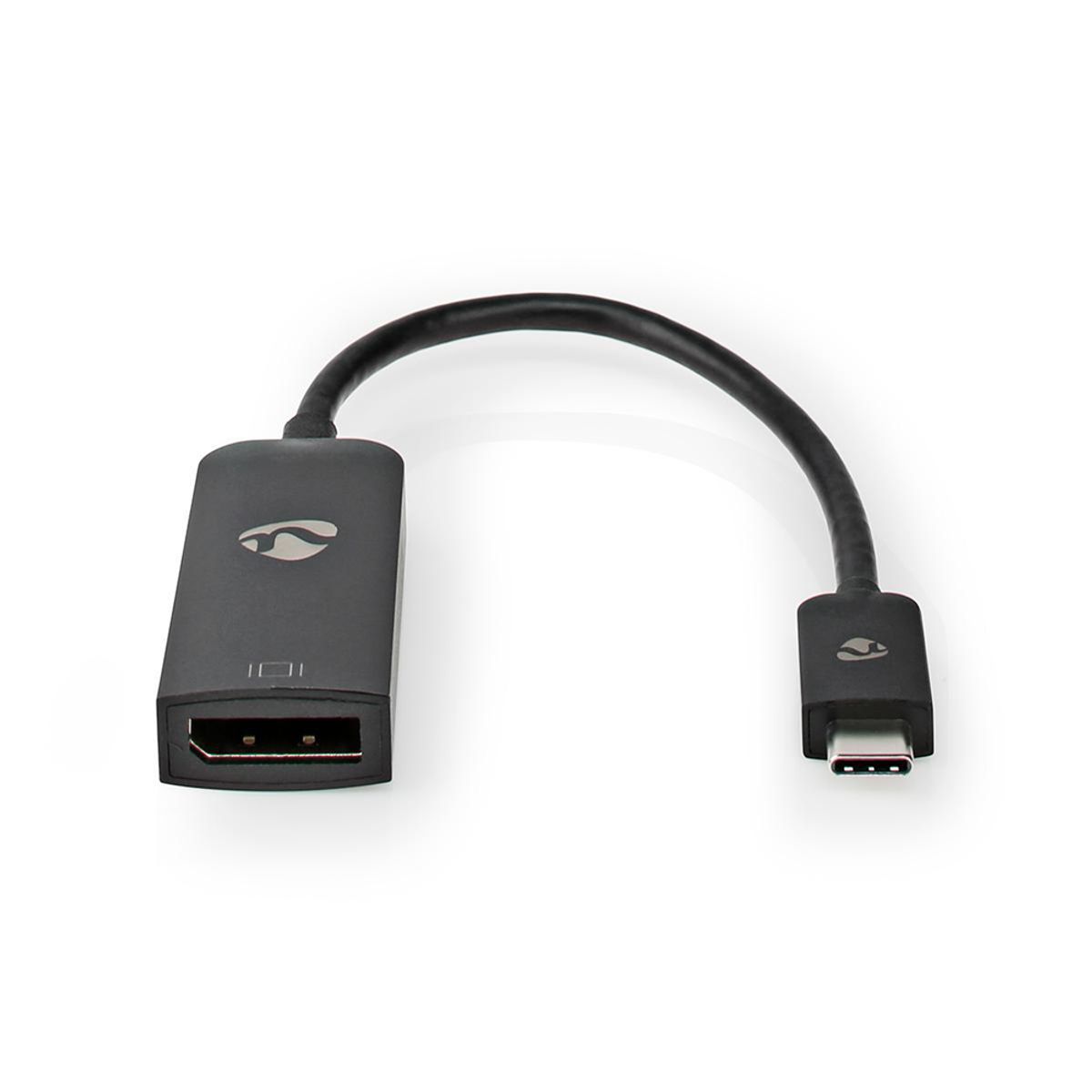 USB-C 3.2 til Displayport adapter - 8K@30Hz - Sort