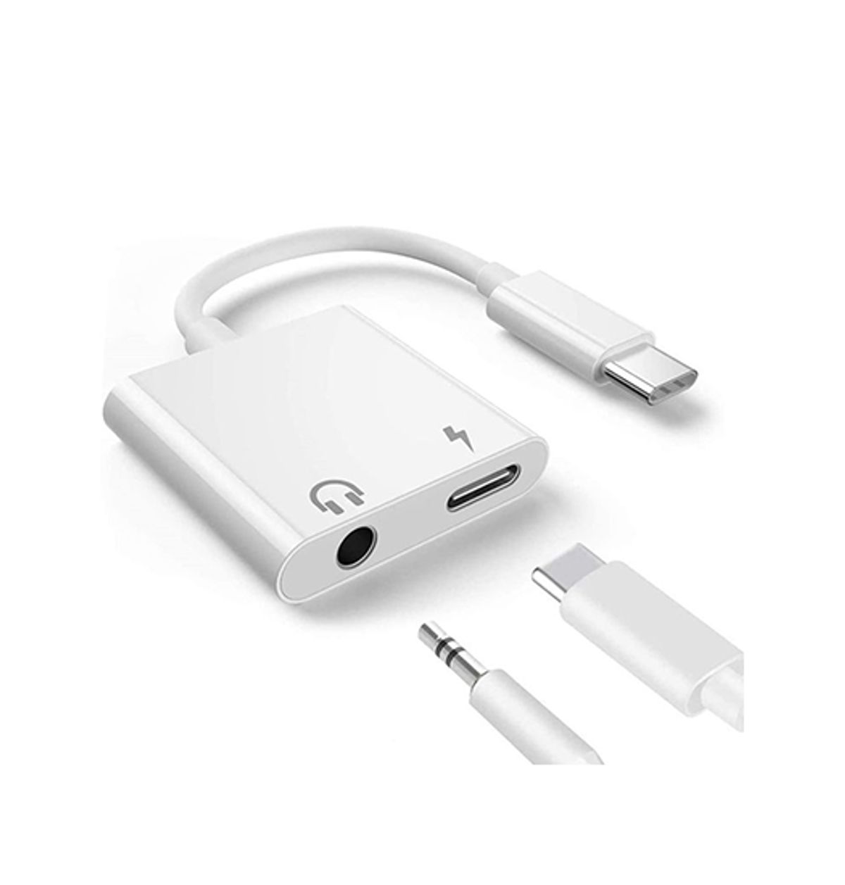 USB-C til 3.5mm Mini-jack Stik Hun / USB-C - Adapter - Hvid