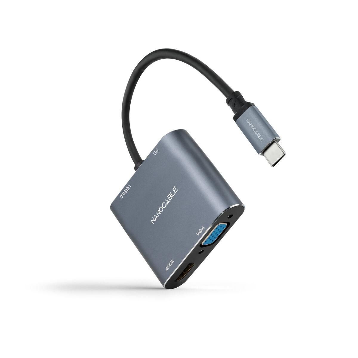 USB C til HDMI-adapter NANOCABLE 10.16.4304 Grå 4K Ultra HD 15 cm