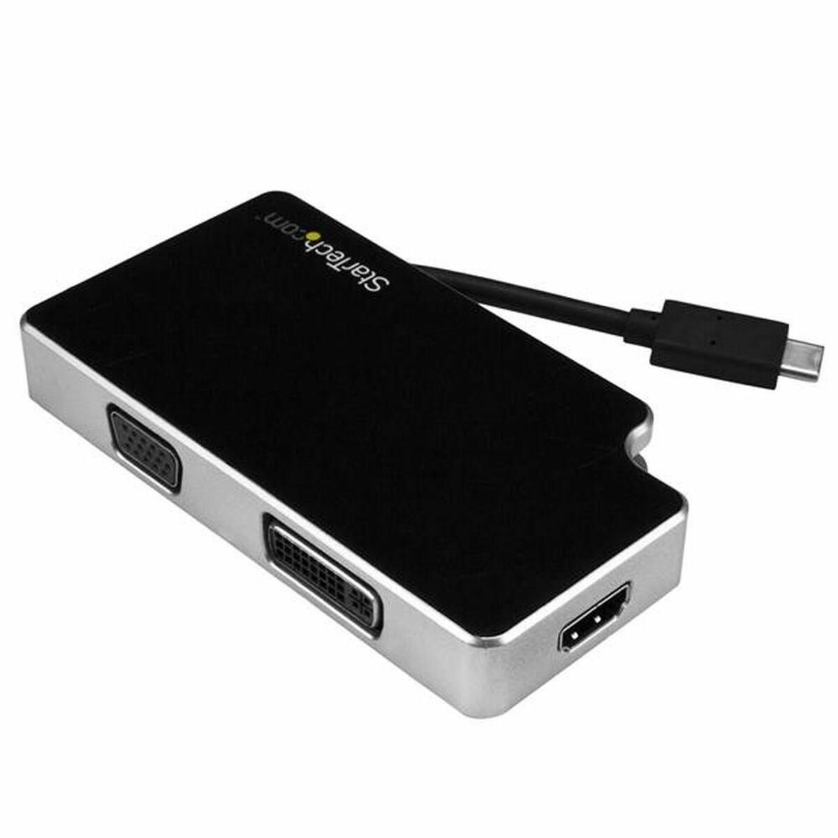 USB C til VGA/HDMI/DVI-adapter Startech CDPVGDVHDB Sølv