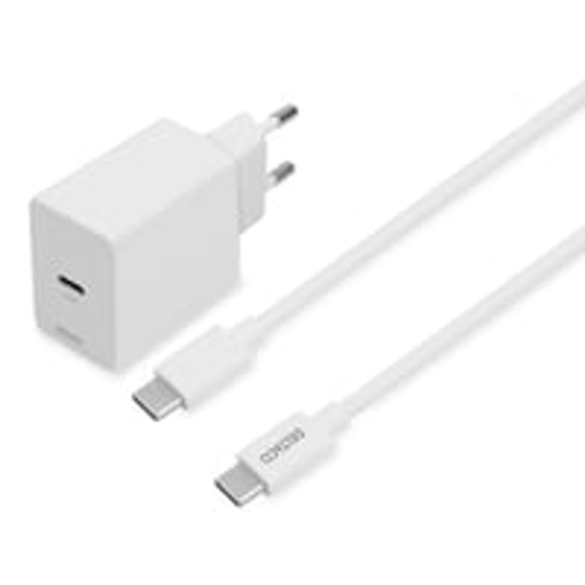 USB-C wall charger, 1x USB-C PD 20 W, 1 m USB-C cable, white