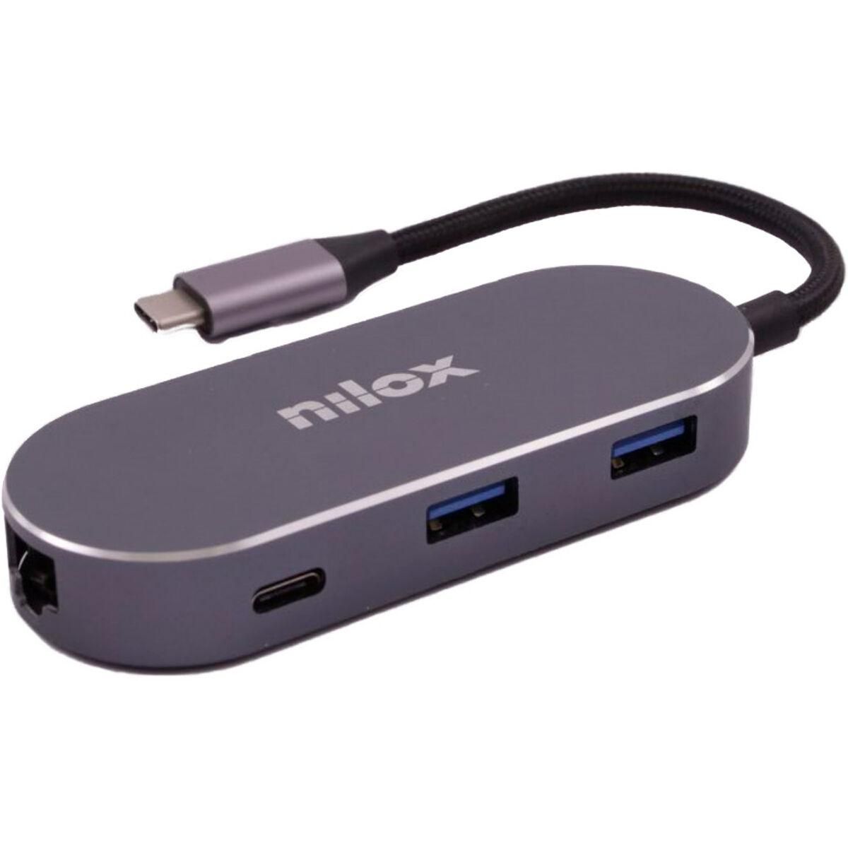 USB Hub Nilox NXDSUSBC02 Grå