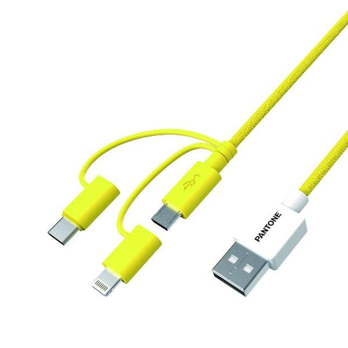 USB-kabel Pantone PT-USB003Y1 Gul 1,2 m