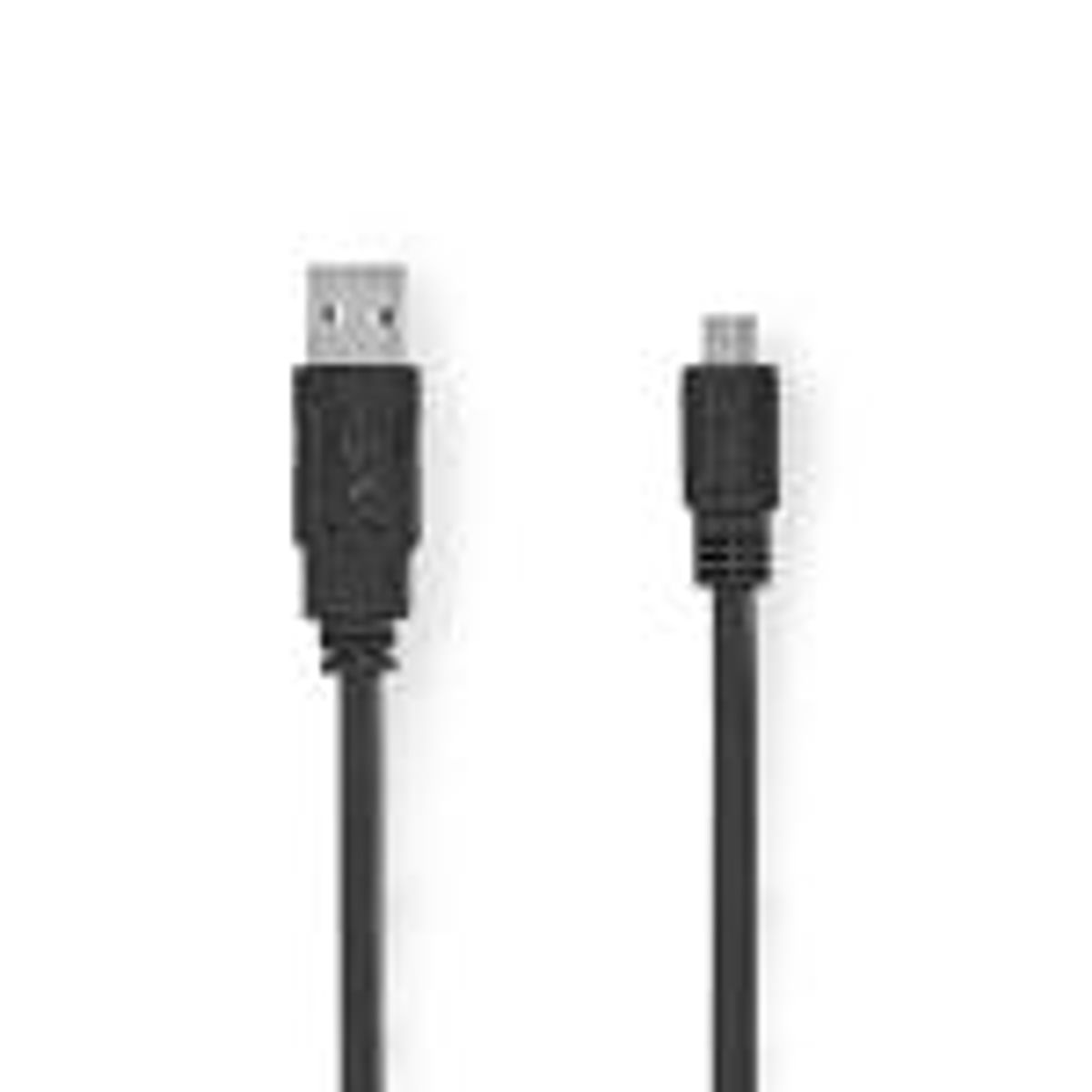 USB-kabel | USB 2.0 | USB-A han | USB Micro-B han | 480 Mbps | Nikkelplateret | 1.00 m | Fladt | PVC | Sort | Plastikpose