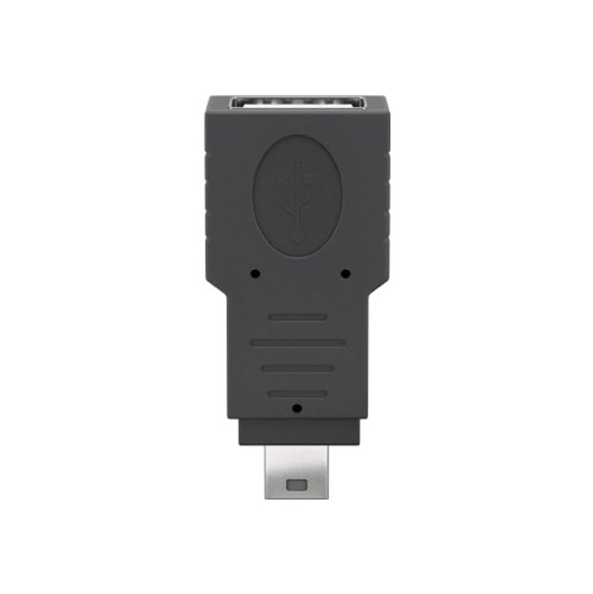 USB Mini-B(5-pin) til USB-A adapter (han/hun) (Sort) - 0,1 m - Goobay