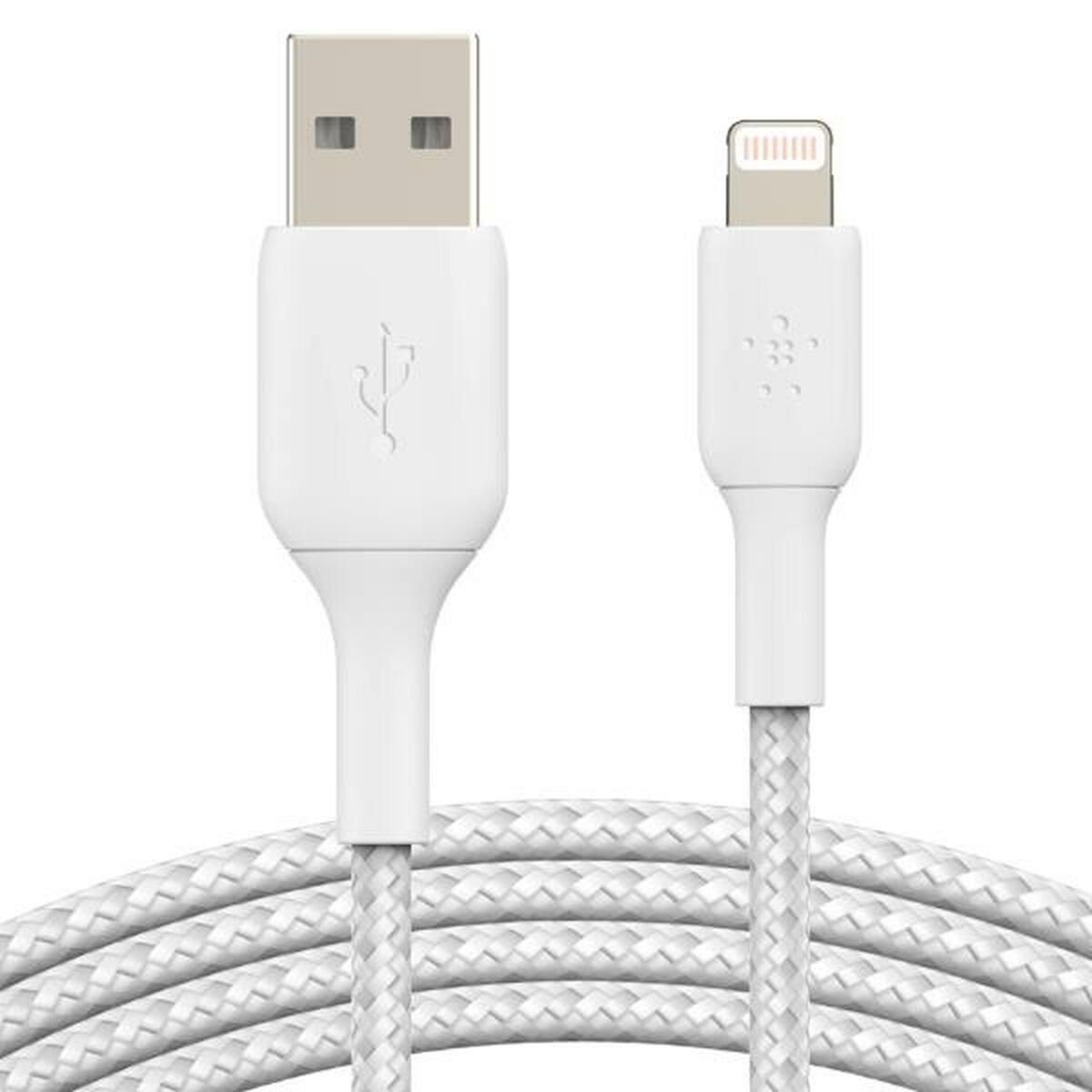 USB til Lightning-kabel Belkin CAA002BT2MWH 2 m Hvid